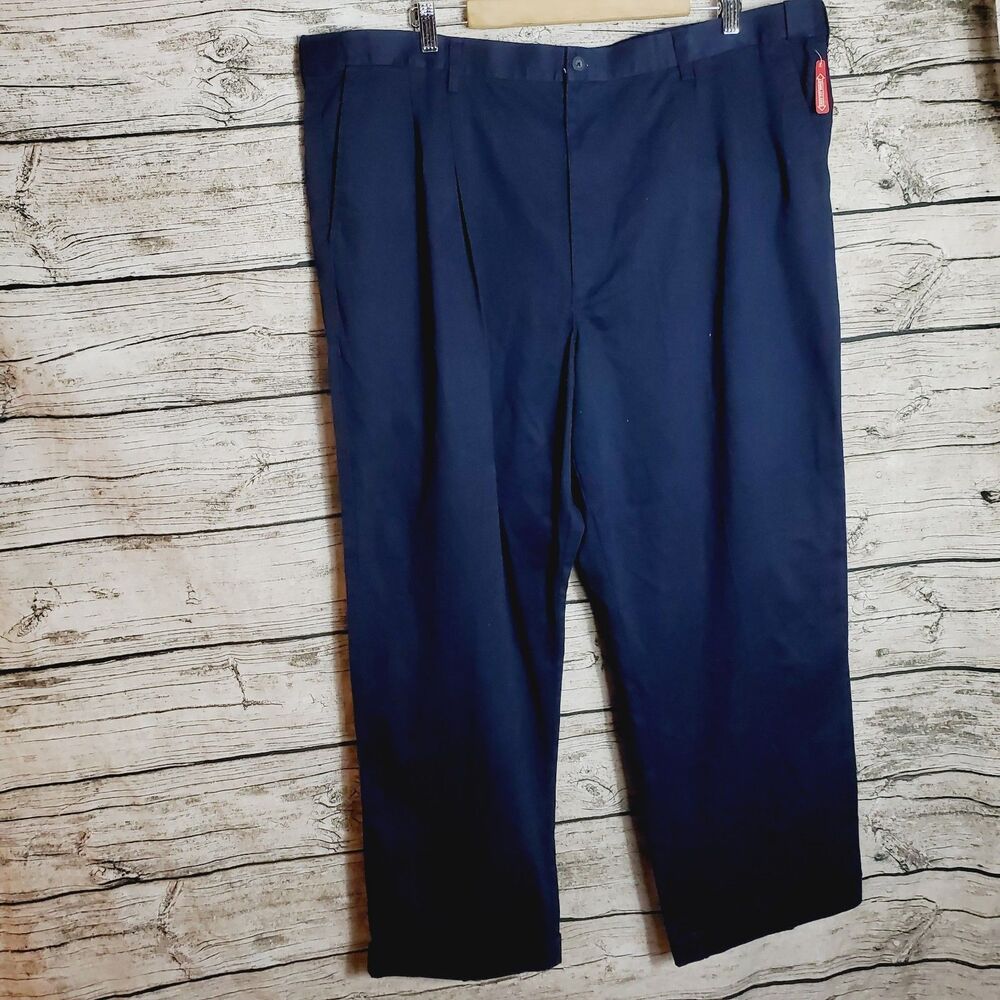 Puritan Navy Blue Khaki Pleated Front Pants Size 44X30 NWT